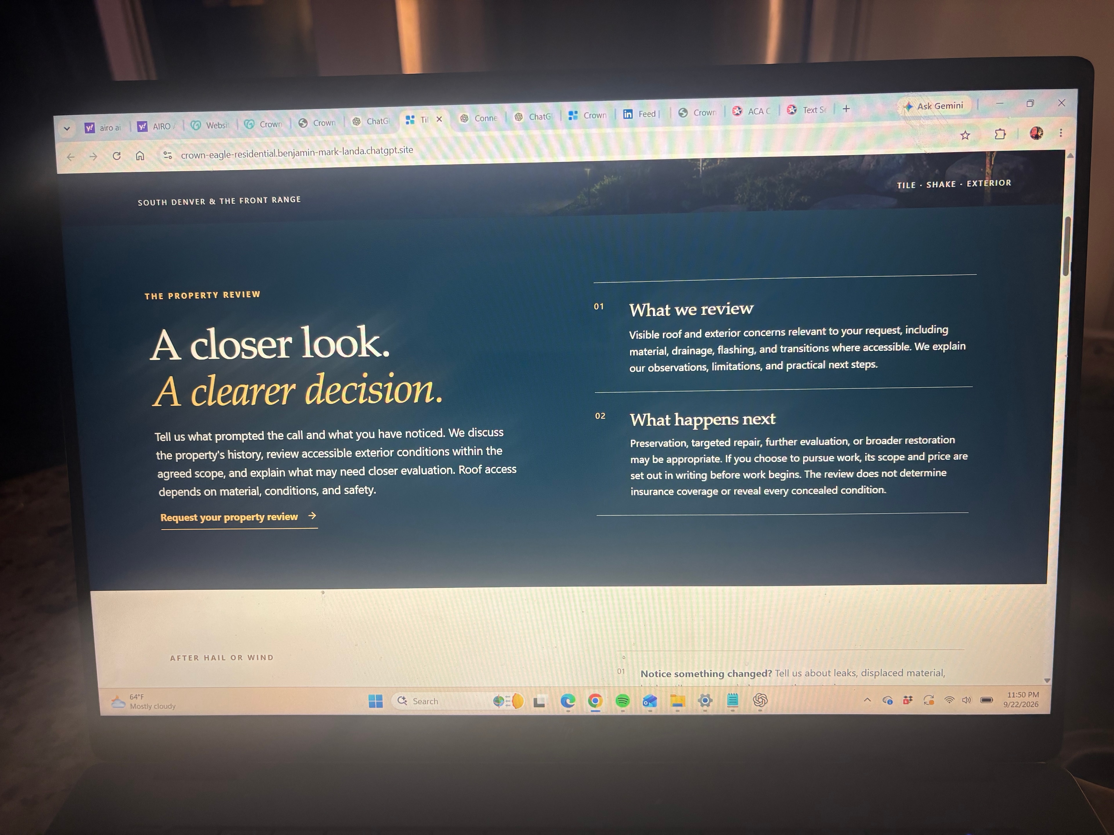 Crown Eagle property review documentation on site